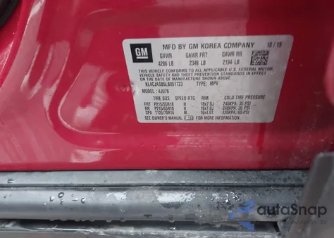 2020 Buick Encore Fwd Preferred z USA, uszkodzony, nr VIN KL4CJASB5LB051723